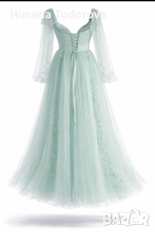 Светло Зелено Рокля , снимка 2 - Рокли - 52829853