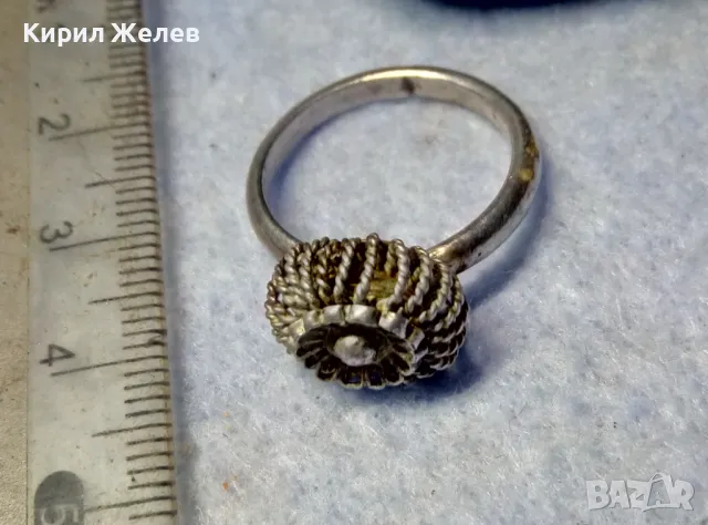 СТАРИНЕН ФИЛИГРАНЕН СРЕБЪРЕН ПРЪСТЕН СРЕБРО ВИСОКА ПРОБА РЪЧНА ИЗРАБОТКА 47960, снимка 3 - Антикварни и старинни предмети - 50057025