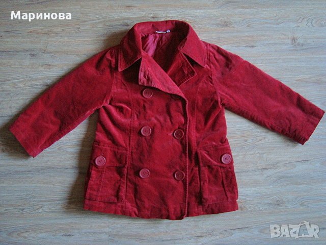 Чудесно червено палтенце 7-9год., снимка 7 - Детски якета и елеци - 27508816
