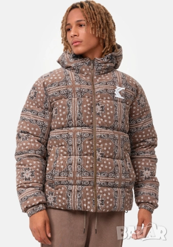 Зимно яке Karl Kani в бежово размер ХЛ-ХХЛ, снимка 9 - Якета - 52324769