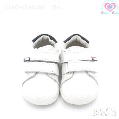 №19-№24, Бебешки обувки за момче BUBBLE KIDS, бели със син акцент, снимка 7 - Бебешки обувки - 32391969