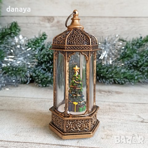 2500 Светещ коледен Led фенер с декорация Ангел и Снежко, 14см, снимка 8 - Декорация за дома - 34546671