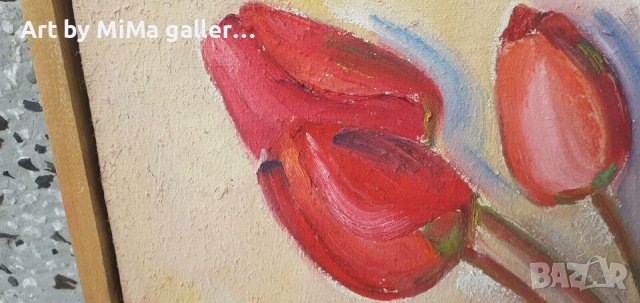 Лалета, картина, лале 44х45см, снимка 2 - Картини - 43448346