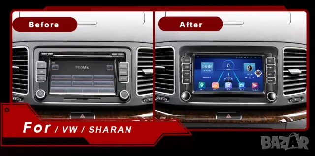 7” 2-DIN мултимедия за Volkswagen-SEAT-Skoda. Android 14, RDS, 64GB ROM, RAM 4GB DDR3, снимка 13 - Аксесоари и консумативи - 49641054