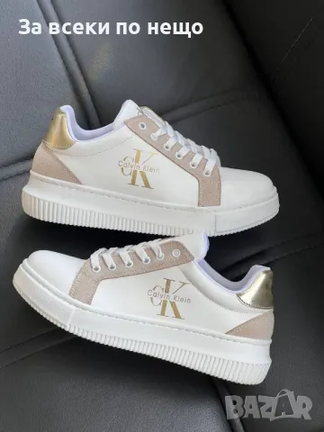 Calvin Klein Дамски Бели Маратонки👟Дамски Спортни Обувки В Бял Цвят Келвин Клайн Код E227, снимка 3 - Маратонки - 50411830