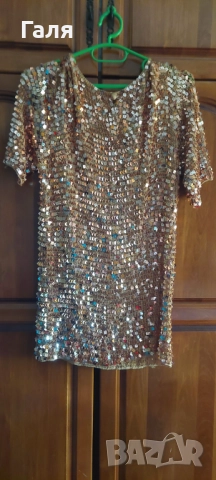 Блуза със златни пайети размер Л/ХЛ, снимка 2 - Други - 52197823