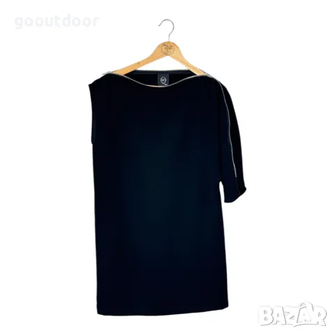 Alexander McQueen Black Zip Boat Neck Midi Dress (IT40/M), снимка 1