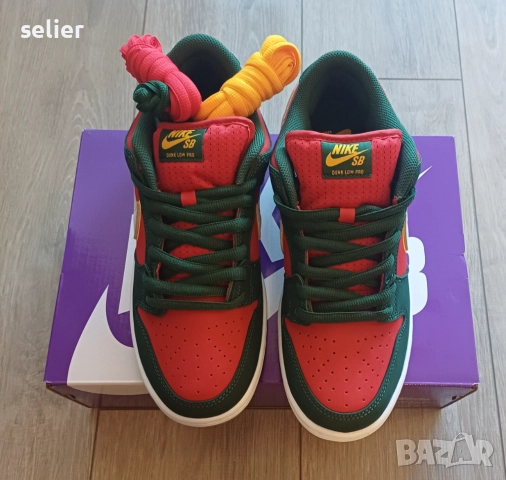 NIKE SB DUNK LOW PRO PRM -оригинални мъжки маратонки Нови,с кутията + два чифта нови връзки(жълти и , снимка 5 - Маратонки - 52822906