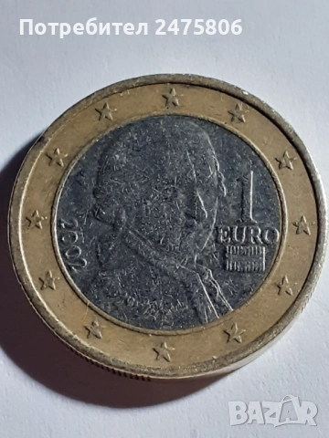 Колекционерска монета - 1 евро - 2002г., снимка 2 - Нумизматика и бонистика - 53306275