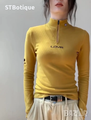 💎 Елегантна Дамска Тениска с Цип и Стояща Яка – STBoutique💕 , снимка 6 - Тениски - 51947083