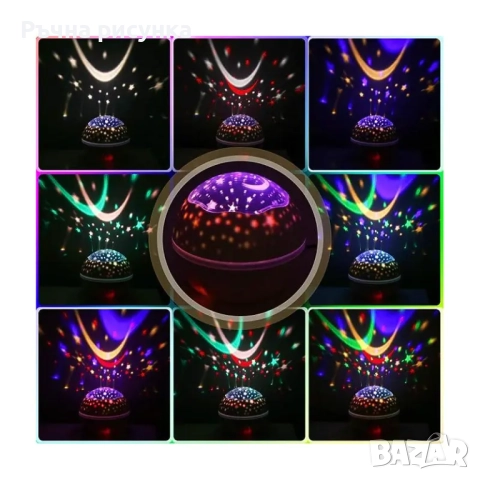 Лампа проектор на звездното небе ,луна  и звезди, снимка 7 - Декорация за дома - 30256855