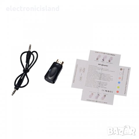  Мъжки HDMI / женски VGA адаптер HD 1080P конвертор за компютър, TV Box, Проектор и други, снимка 11 - Кабели и адаптери - 33754518