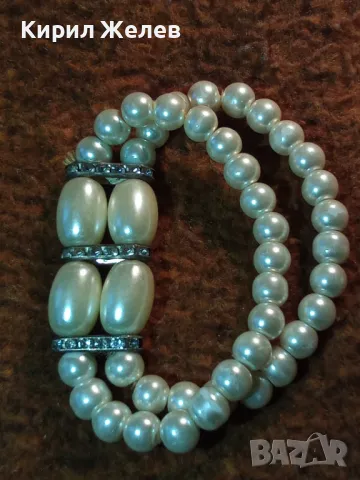 КРАСИВА ВИНТИДЖ АРТ СТИЛ ГРИВНА ПЕРЛЕНА РАЗТЕГЛИВА 47341, снимка 12 - Гривни - 47187103