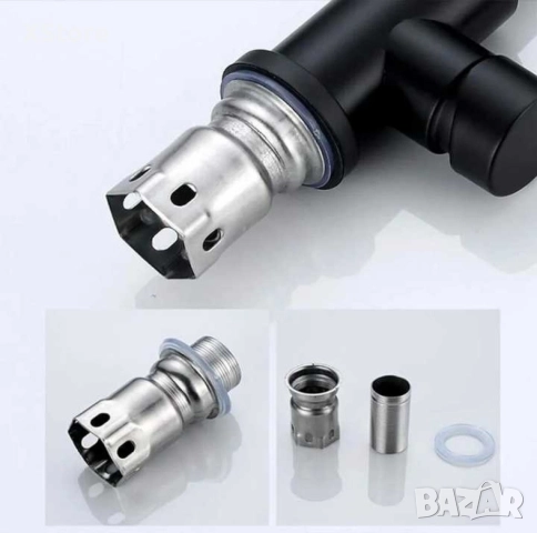 Едноръкохватков кухненски кран неръждаема стомана 360° въртящ се смесител за мивка, снимка 9 - Смесители - 52588546