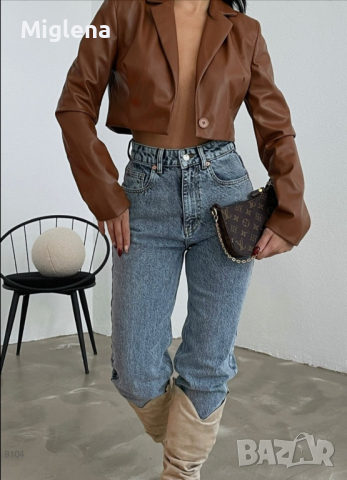 Дамско кожено сако, снимка 2 - Сака - 36404291