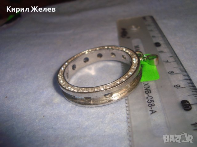 СТАР ПОСРЕБРЕН ВЕНТИДЖ АРТ МЕДАЛЬОН ВИСУЛКА с ИНКРУСТИРАНИ КРИСТАЛЧЕТА 28339, снимка 5 - Колиета, медальони, синджири - 37395567