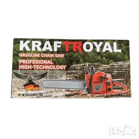 Бензинова моторна резачка KRAFTROYAL 68 cc. с шина 40см и верига, снимка 3 - Градинска техника - 51604541