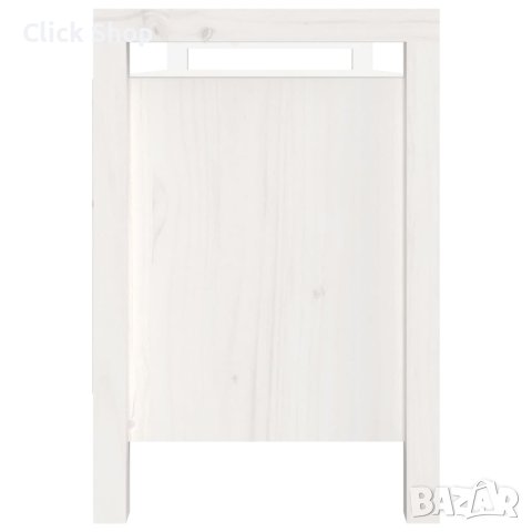 Пейка за антре, бяла, 110x40x60 см, борово дърво масив, снимка 4 - Шкафове - 40299222