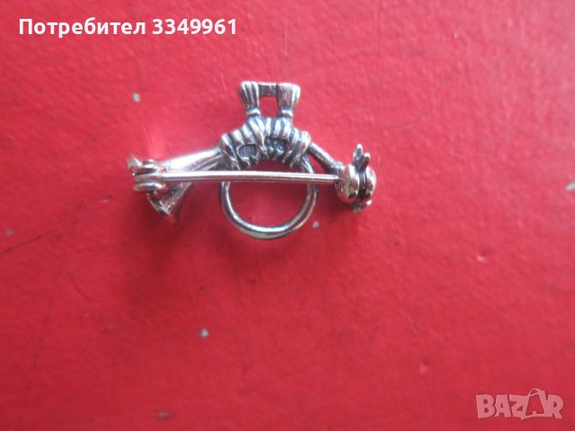 Уникален сребърен ловен знак брошка , снимка 6 - Други - 36611968