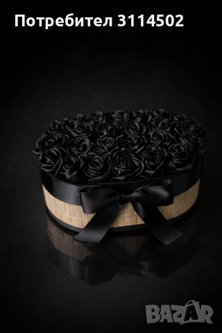 Сатенени рози в кошница