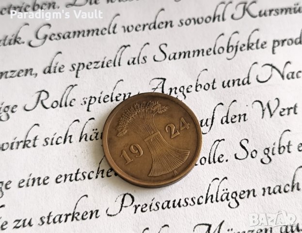 Райх монета - Германия - 2 пфенига | 1924г.; серия A, снимка 2 - Нумизматика и бонистика - 43290840