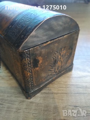 Стара Медна кутия за бижута , снимка 4 - Антикварни и старинни предмети - 44128946
