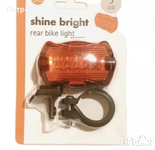 5 Диода LED Задна Ярка Защитна Светлина Стоп за Велосипед, снимка 5 - Части за велосипеди - 52417672