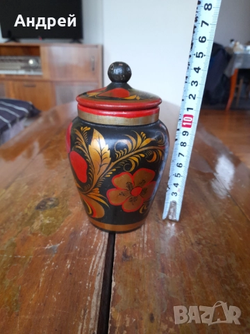 Стара дървена кутия,хохлома #12, снимка 4 - Други ценни предмети - 52309750