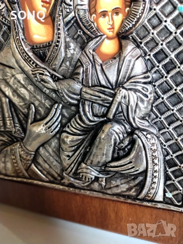 Страхотна Сребърна Икона Проба 0.950, снимка 4 - Икони - 52125057