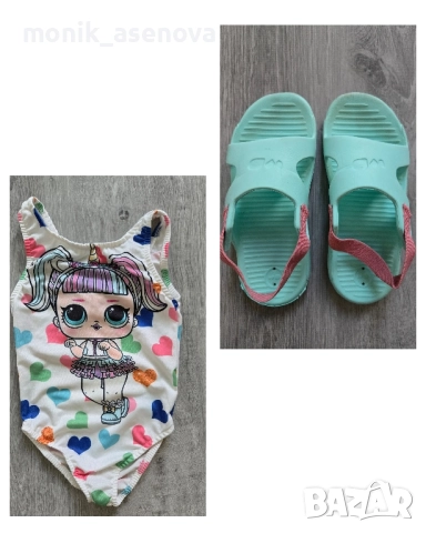 Лот бански 6-7 г и джапанки 29-30