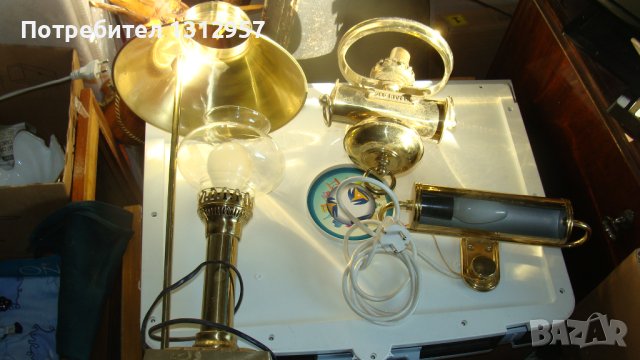 Месингови лампи и лампион, снимка 1 - Настолни лампи - 43500374
