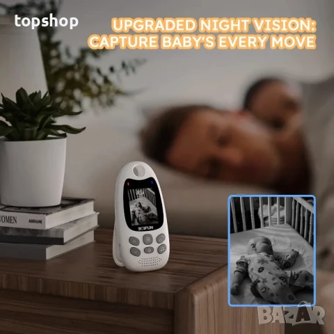 Бебефон BOIFUN ECO VOX без WiFi, нощно виждане, разговори, песни, напомняне за хранене, температура, снимка 8 - Бебефони - 50493373