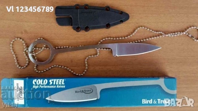 Нож за скрито носене на врата-COLD STEEL -Bird and Trout -57х160, снимка 3 - Ножове - 52192945