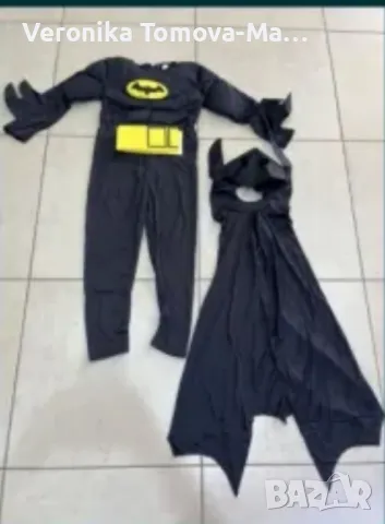 Костюм на Батман с мускули ,маска и наметало 