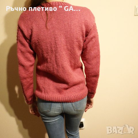 Ръчно плетена дамска блуза с аранови елементи, снимка 7 - Блузи с дълъг ръкав и пуловери - 34835198