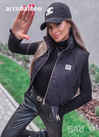 Дамско ватирано яке без ръкави с цип, 2цвята , снимка 5 - Якета - 52156139