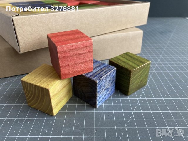 Дървени разноцветни кубчета, снимка 3 - Конструктори - 35384968