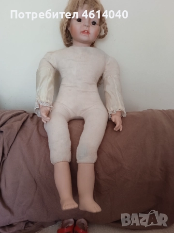 Кукла старинна 65 см порцеланова + дрехи, снимка 4 - Колекции - 52590244