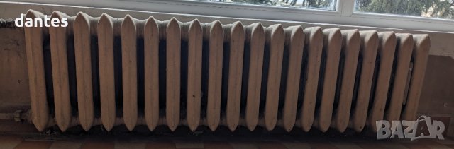 Запазен чугунен радиатор - 20 глидера с размери 145х38х12см.