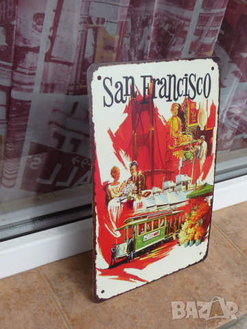 Метална табела Сан Франциско трамвай кораб ресторант Фриско, снимка 2 - Декорация за дома - 44865632