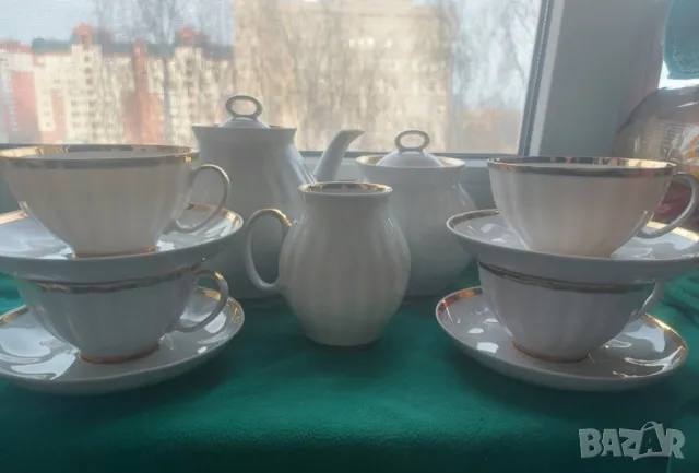 Сервиз за чай Дулево-Бял лебед,от времето на СССР , снимка 7 - Сервизи - 41787642
