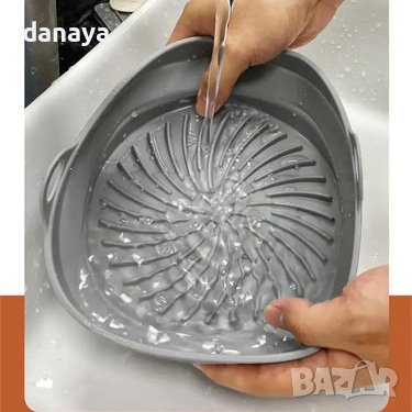 4372 Сгъваема силиконова тавичка за еър фрайър форма за Airfryer, снимка 3 - Съдове за готвене - 43696168