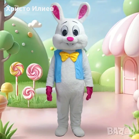 Голям костюм Заек Зайче Парти плюшен костюм за рожден ден празненство 2м Талисман, снимка 5 - Други - 53351026
