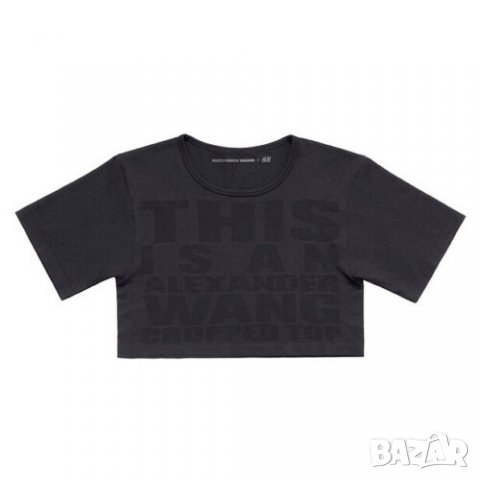НОВИ! Alexander Wang x H&M Crop Top Черен Топ, снимка 3 - Тениски - 32922957