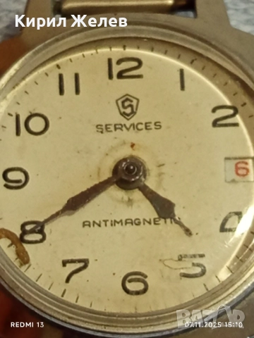 Стар механичен часовник дамски SERVICES ANTI-MAGNETIC работи за КОЛЕКЦИЯ 51500, снимка 13 - Антикварни и старинни предмети - 52332935