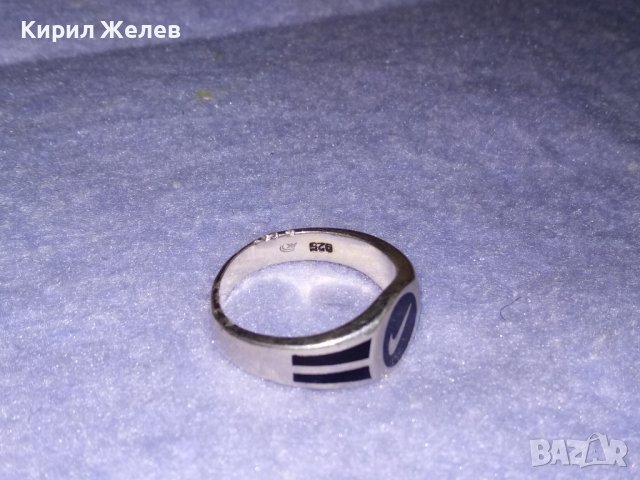 NIKE Марков ЕМАЙЛИРАН СРЕБЪРЕН АРТ ПРЪСТЕН СРЕБРО 925 АК - НАЙК ОРИГИНАЛЕН с МАРКИРОВКИ 34613, снимка 11 - Пръстени - 39470999
