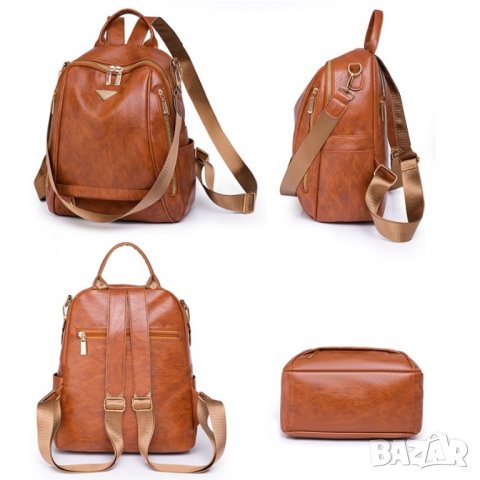 Дамска чанта-раница Brown 1118, снимка 7 - Раници - 43055053