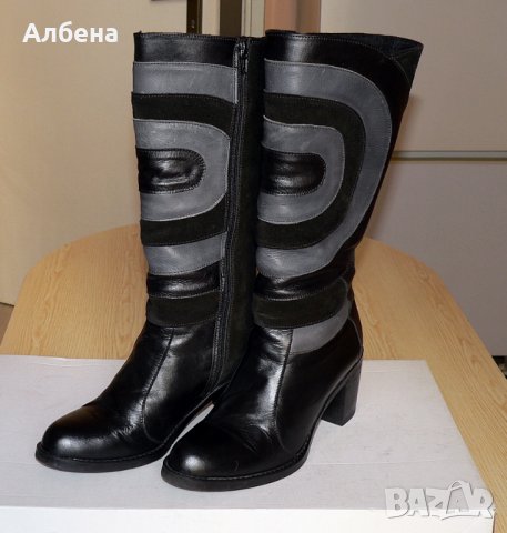 Дамски ботуши от естествена кожа и велур., снимка 9 - Дамски ботуши - 26875387