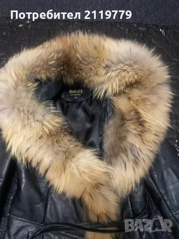 Дамско кожено яке от естествена кожа и естестествен косъм BALOS, снимка 5 - Якета - 48731852