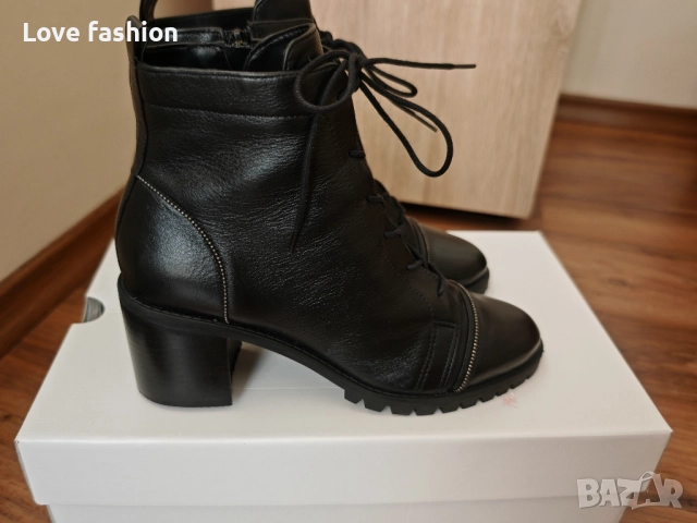 Черни боти от естествена кожа , снимка 3 - Дамски боти - 51474122